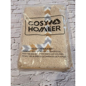 Cosy Homeer Rug, 17"x24", Beige, Grey, Non Slip, NIOP